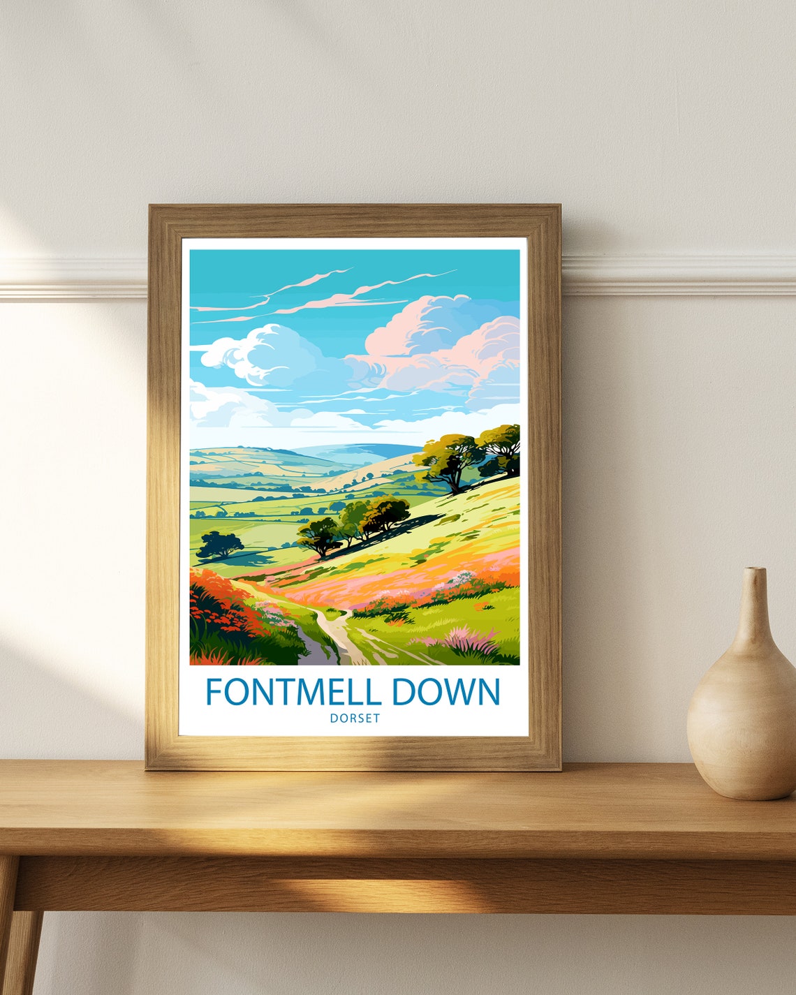 Fontmell Down Dorset Rolling Hills Wildflower Meadow Hike Poster - Image 3