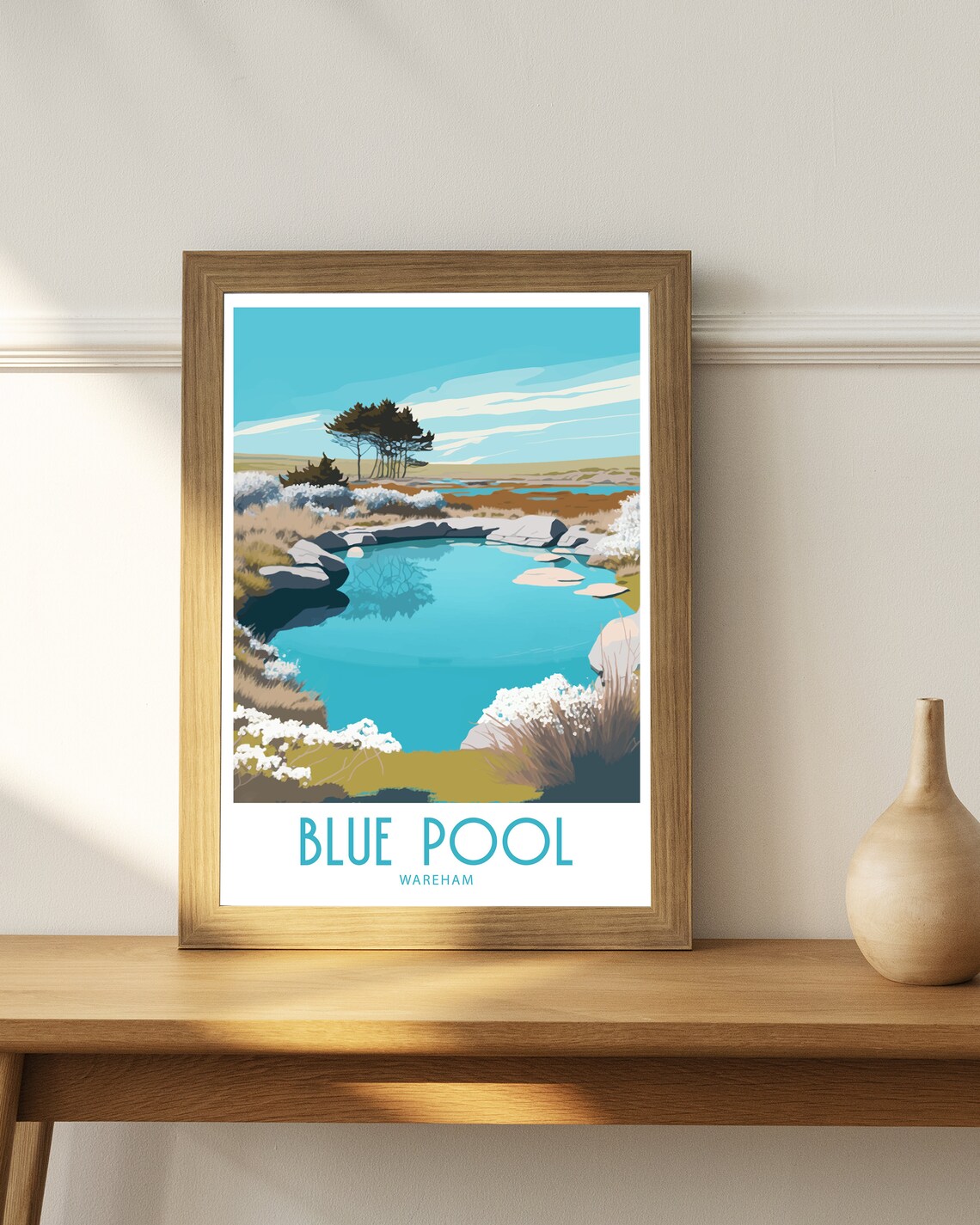 Blue Pool Dorset Travel Poster, Place Name Print - Image 4