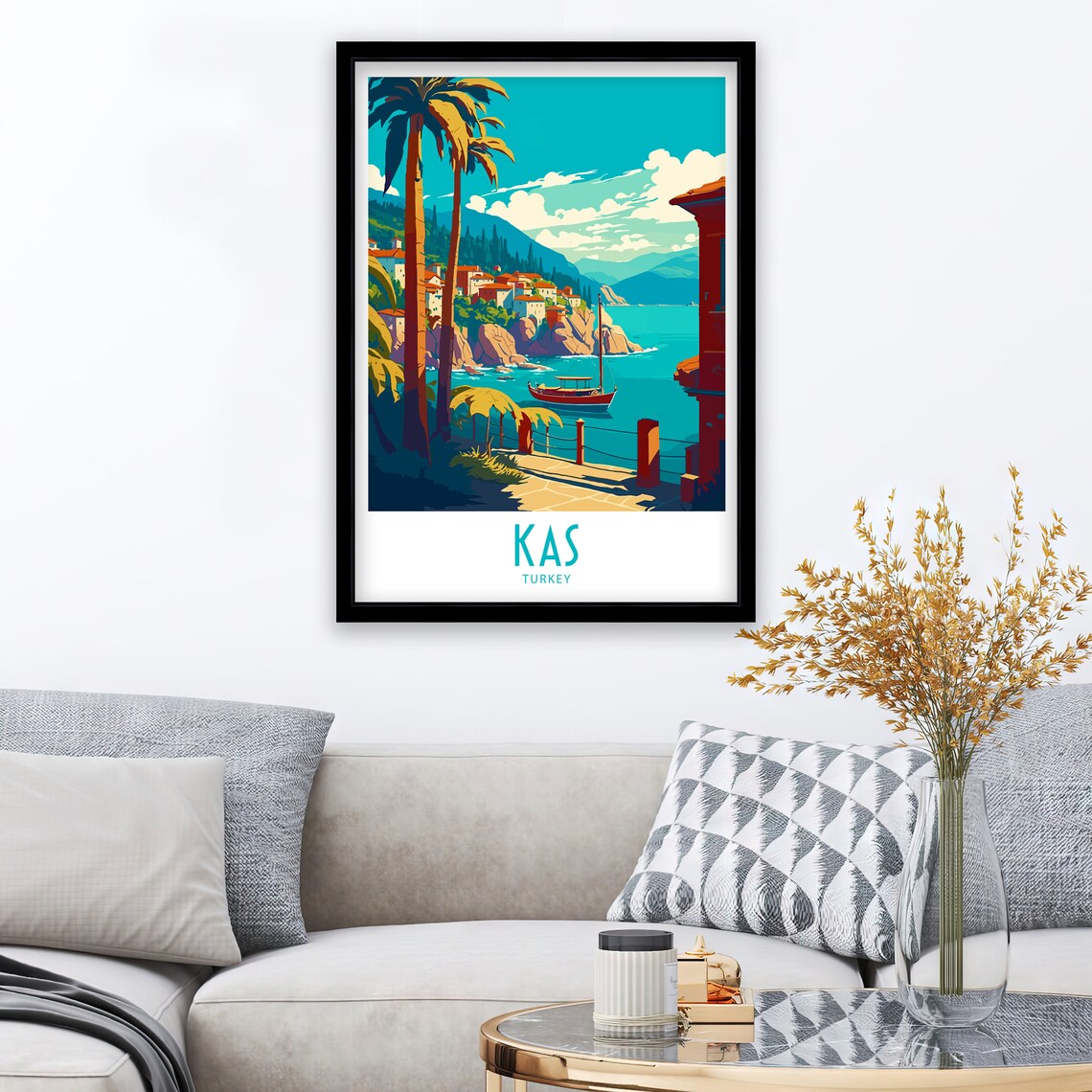 Kas Turkey Travel Poster, Europe Wall Art - Image 3