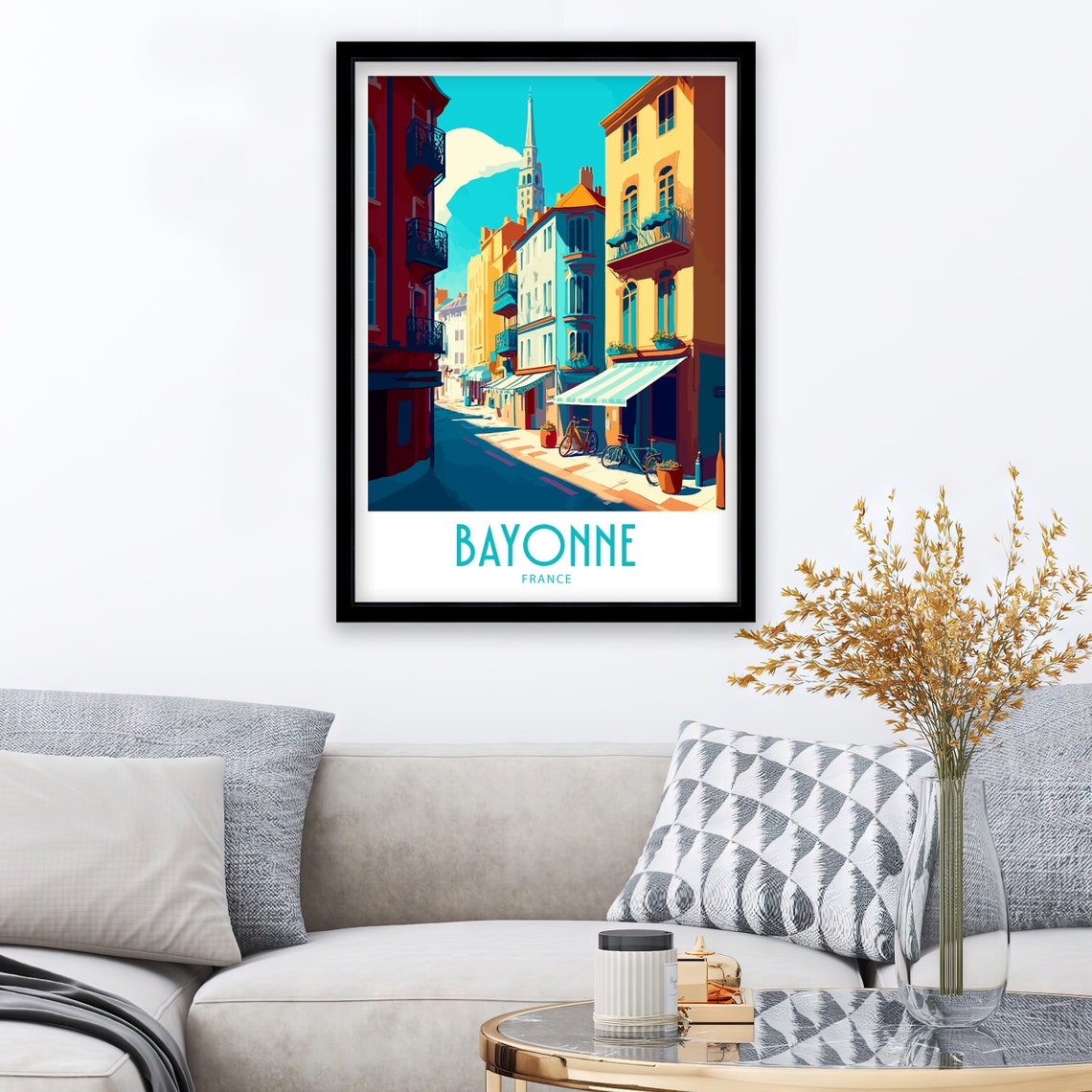 Bayonne Travel Print Bayonne France Poster Home Dcor Bayonne France Art Wall Hanging Bayonne France Wall Art Poster Gift Bayonne France - Image 3