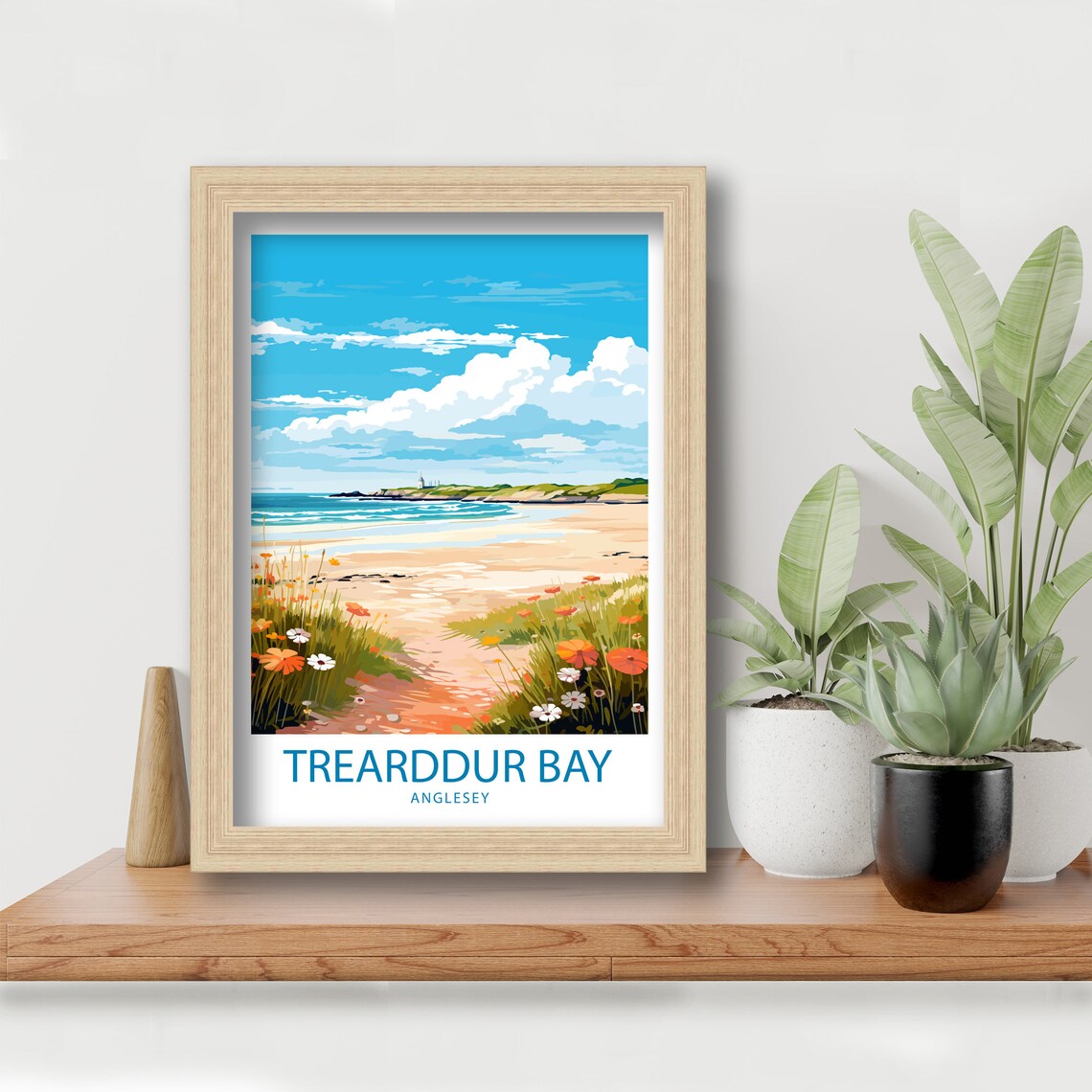 Trearddur Bay Anglesey Wildflower Dunes Sandy Beach Travel Poster - Image 5