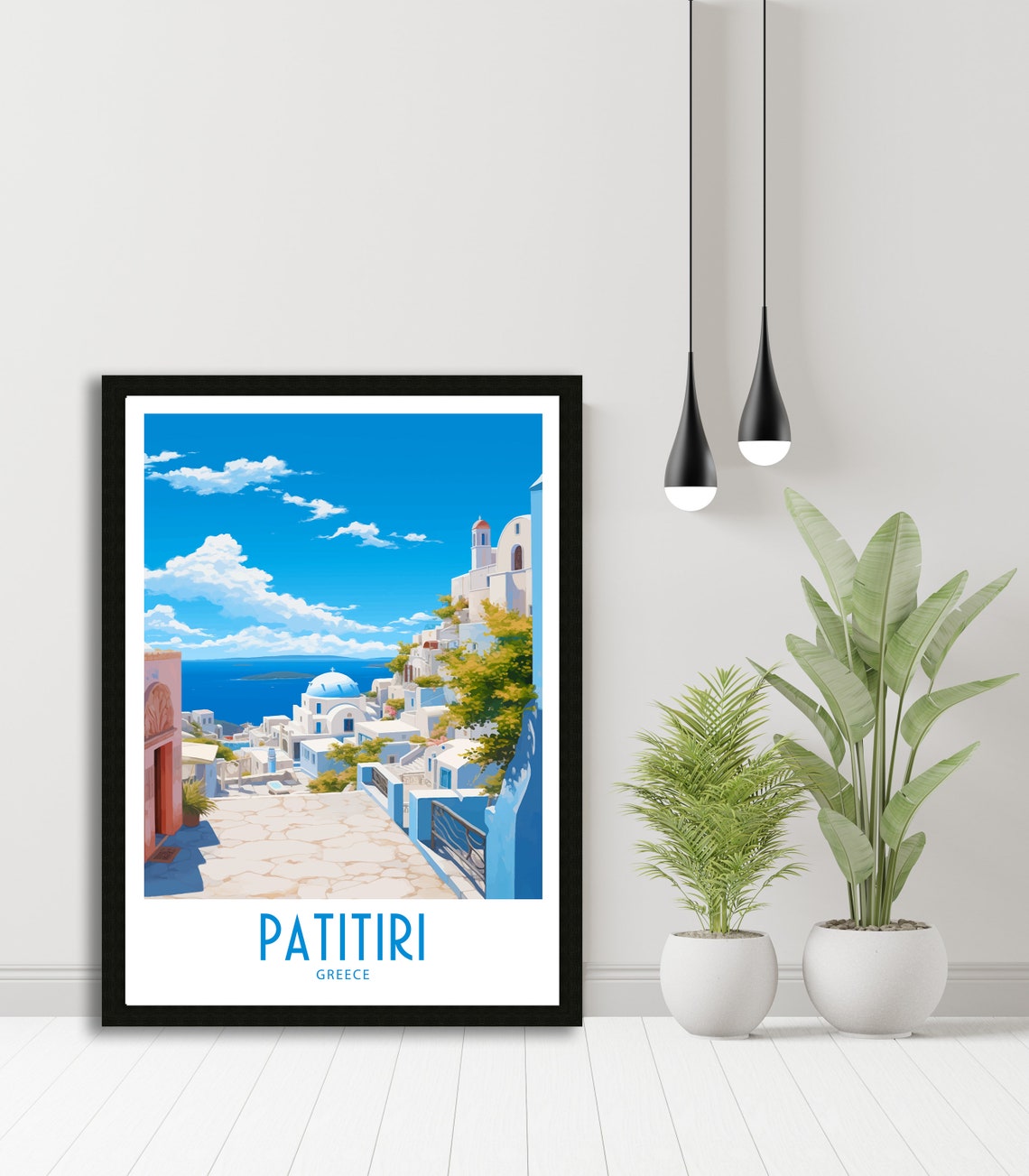 Patitiri Greece White Village Blue Dome Church Aegean Blue Sky Poster - Image 5