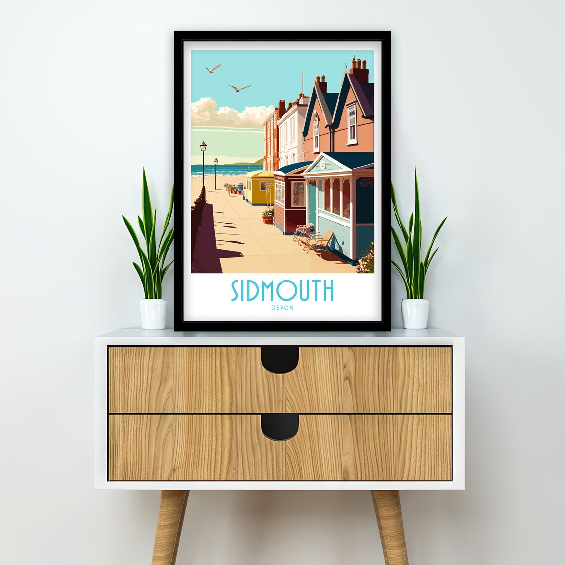 Sidmouth Devon Travel Poster, Place Name Print - Image 2