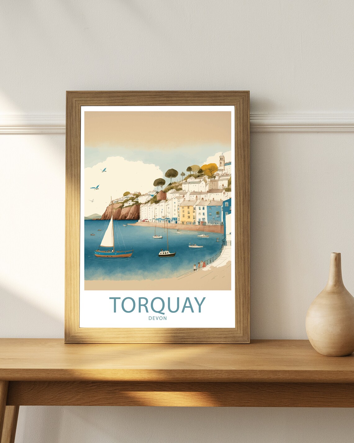 Torquay Devon Travel Poster, Place Name Wall Art - Image 4