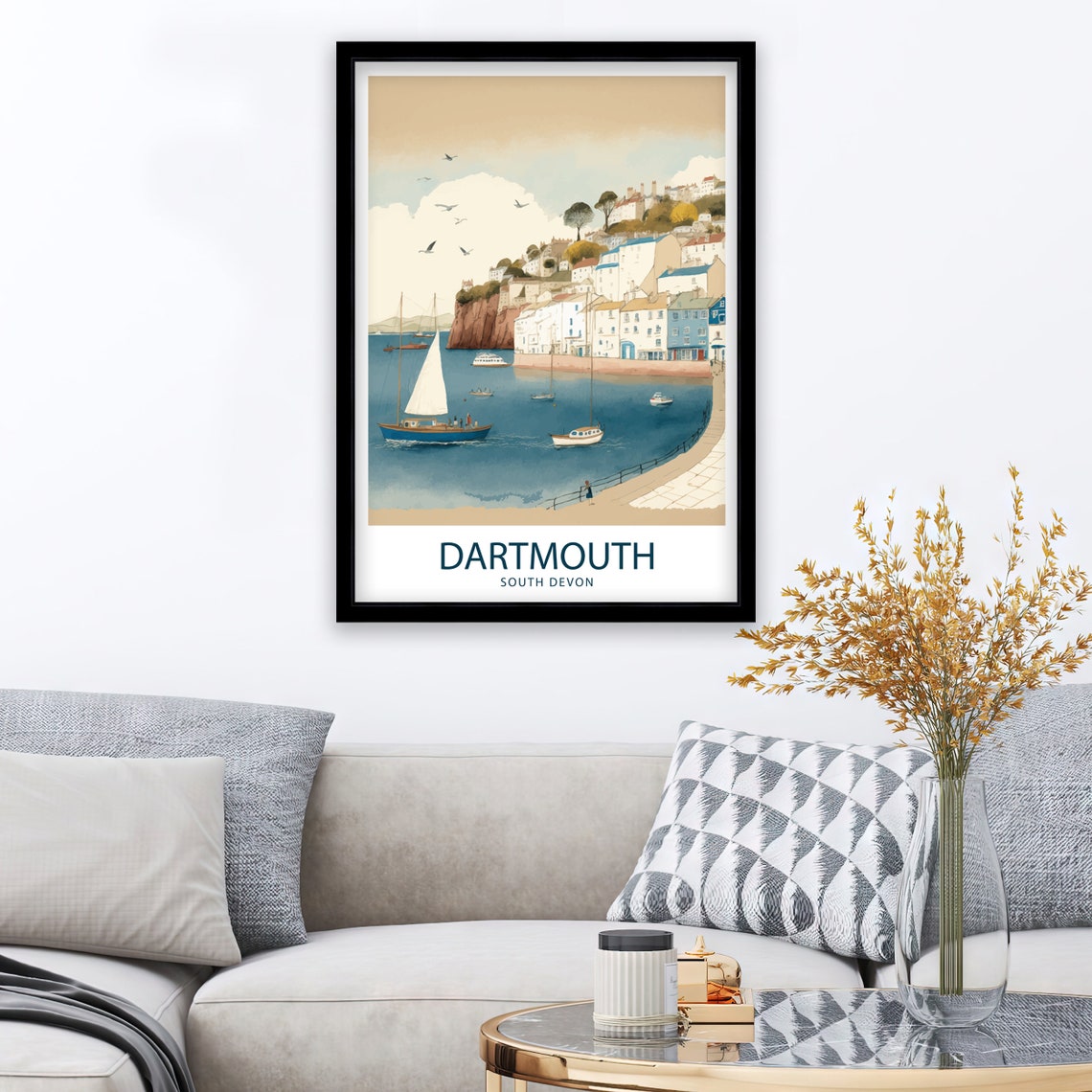 Dartmouth Art Print Dartmouth Dartmouth Harbour Dartmouth Print Dartmouth Art Travel Poster Travel Print Dartmouth Poster - Image 2