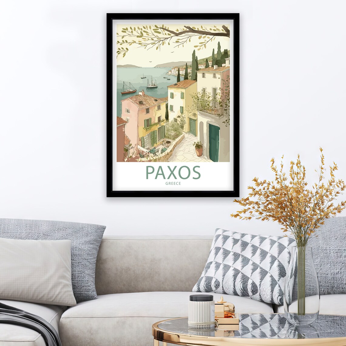 Paxos Travel Poster, Greece Wall Decor Print - Image 3