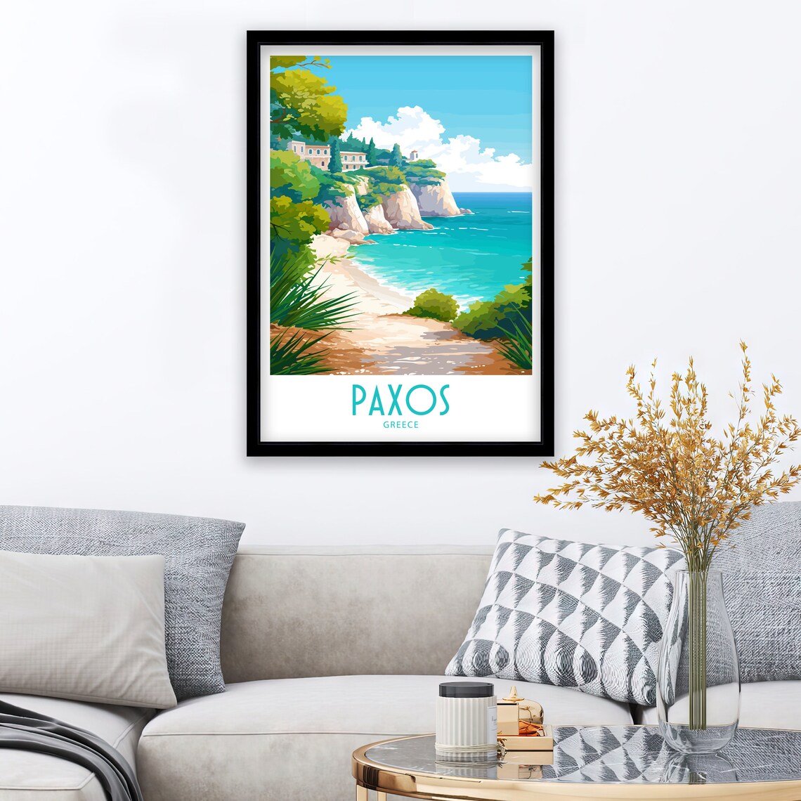 Paxos Travel Poster, Greece Wall Art - Image 3