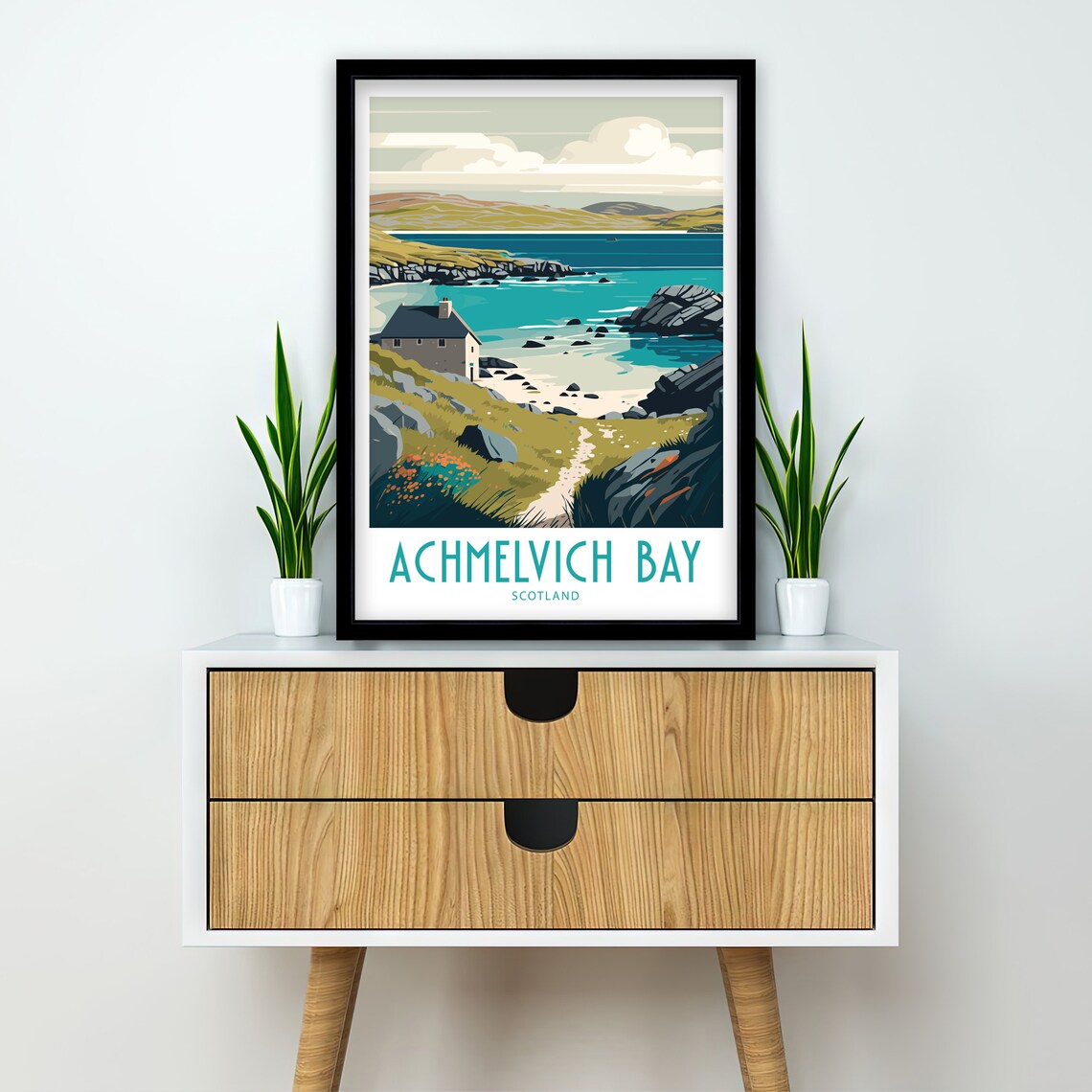 Achmelvich Bay Travel Poster, Scotland Landscape - Image 2