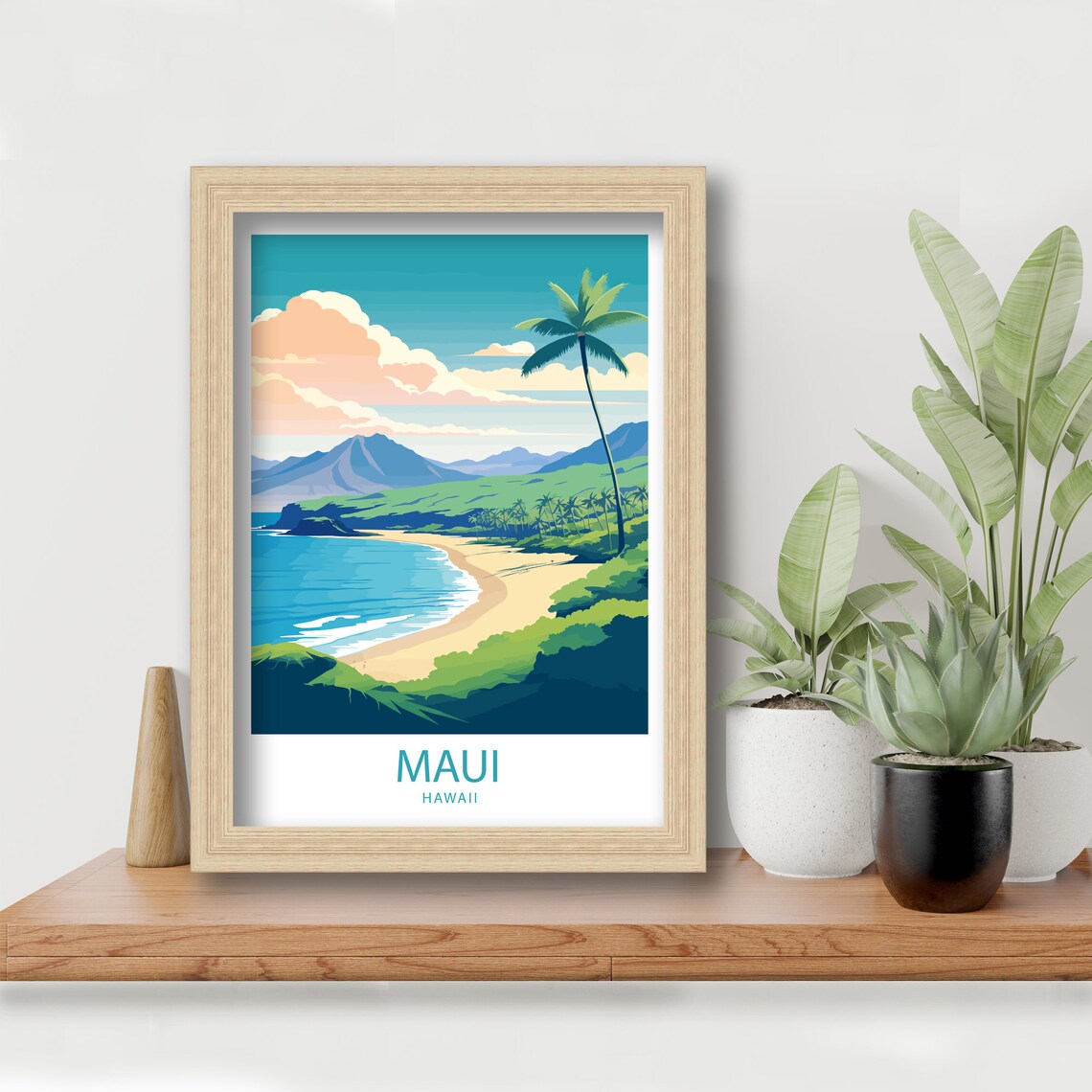 Maui Travel Print Maui Wall Decor Hawaii Maui Art Maui Wall Art Hawaii Poster Gift For Tropical Paradise Lovers Maui Travel Poster Art Gift - Image 5