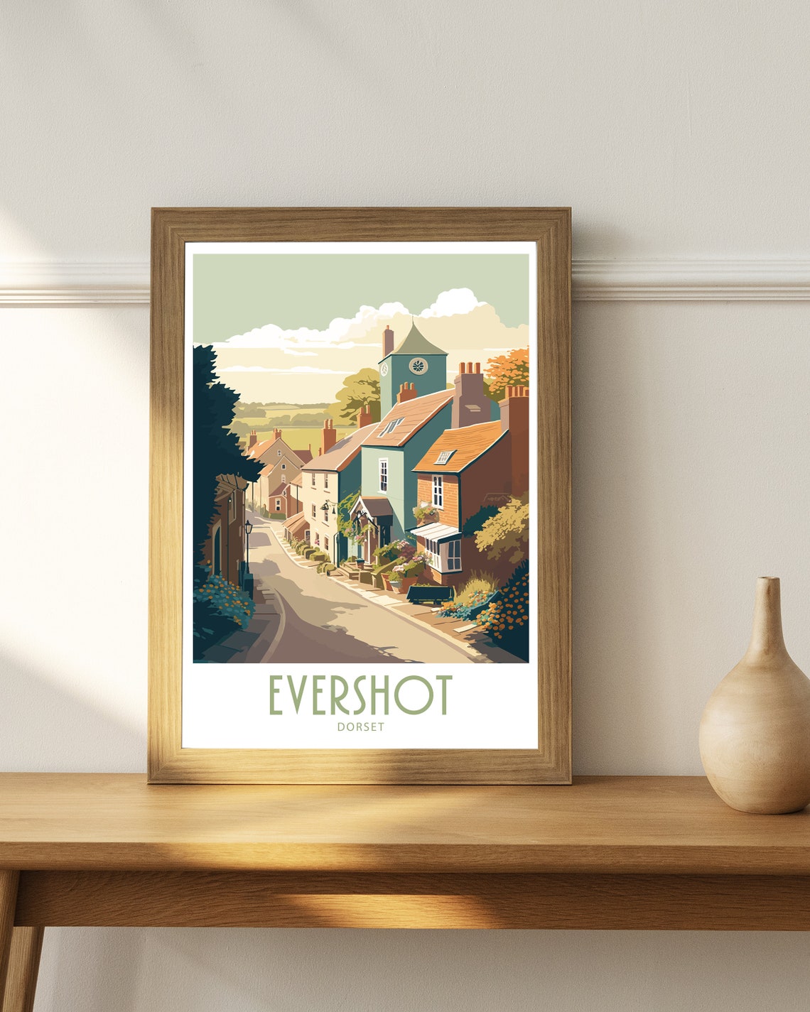 Evershot Dorset Old Village Street Scene Vintage Travel Poster - Image 4