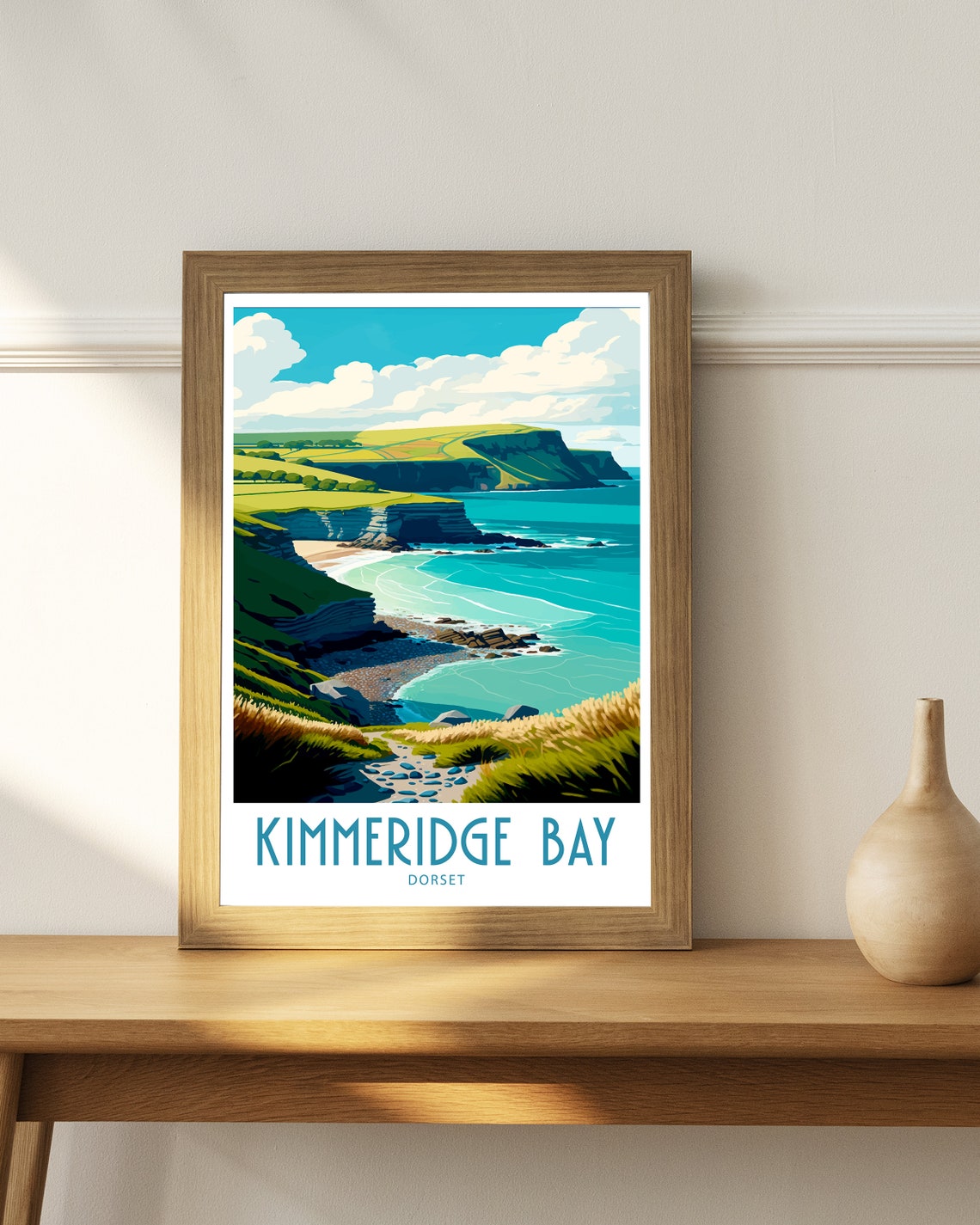 Kimmeridge Bay Dorset Layered Cliffs Shore Vintage Travel Poster - Image 4