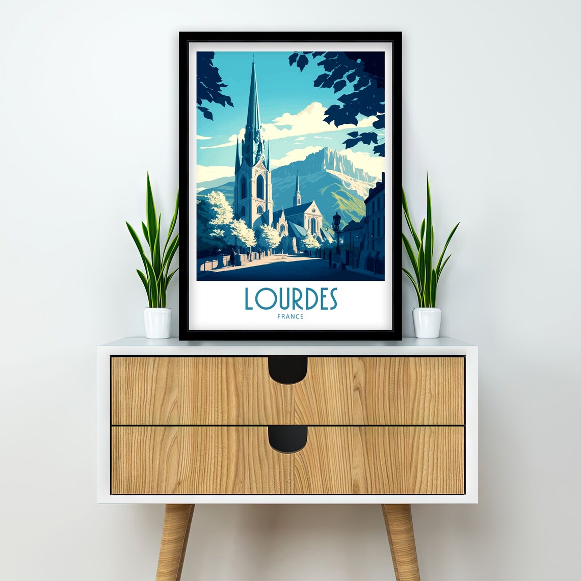 Lourdes France Travel Poster, Place-Name Wall Art - Image 3