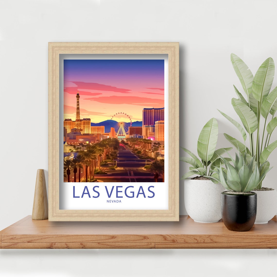 Las Vegas Nevada Eiffel Tower High Roller Sunset Boulevard Art Poster - Image 6