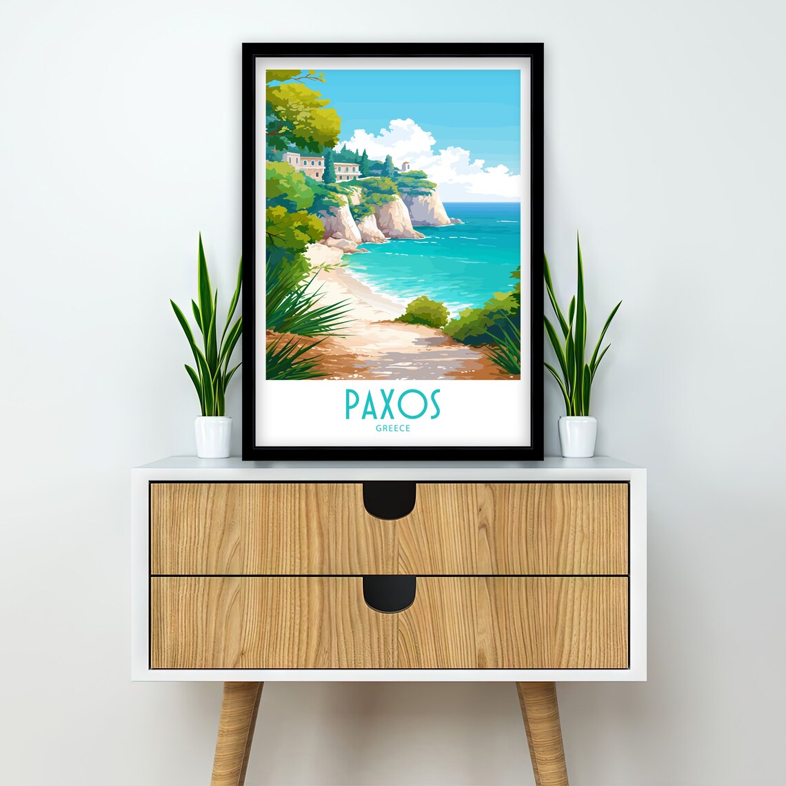 Paxos Travel Poster, Greece Wall Art - Image 2