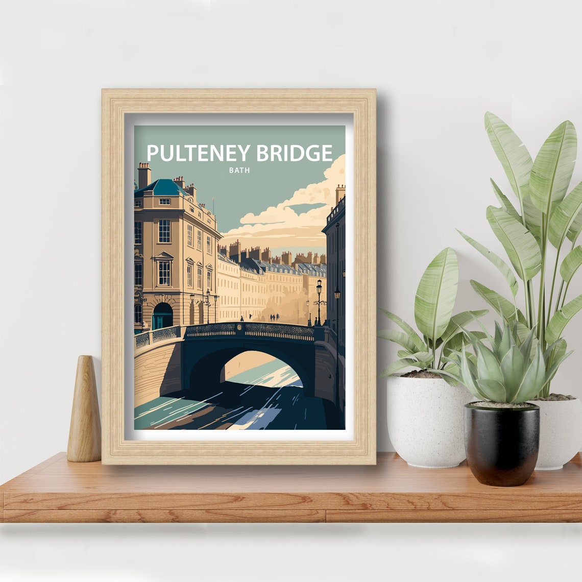 Pulteney Bridge Bath Georgian River Retro Vintage Travel Poster - Image 4