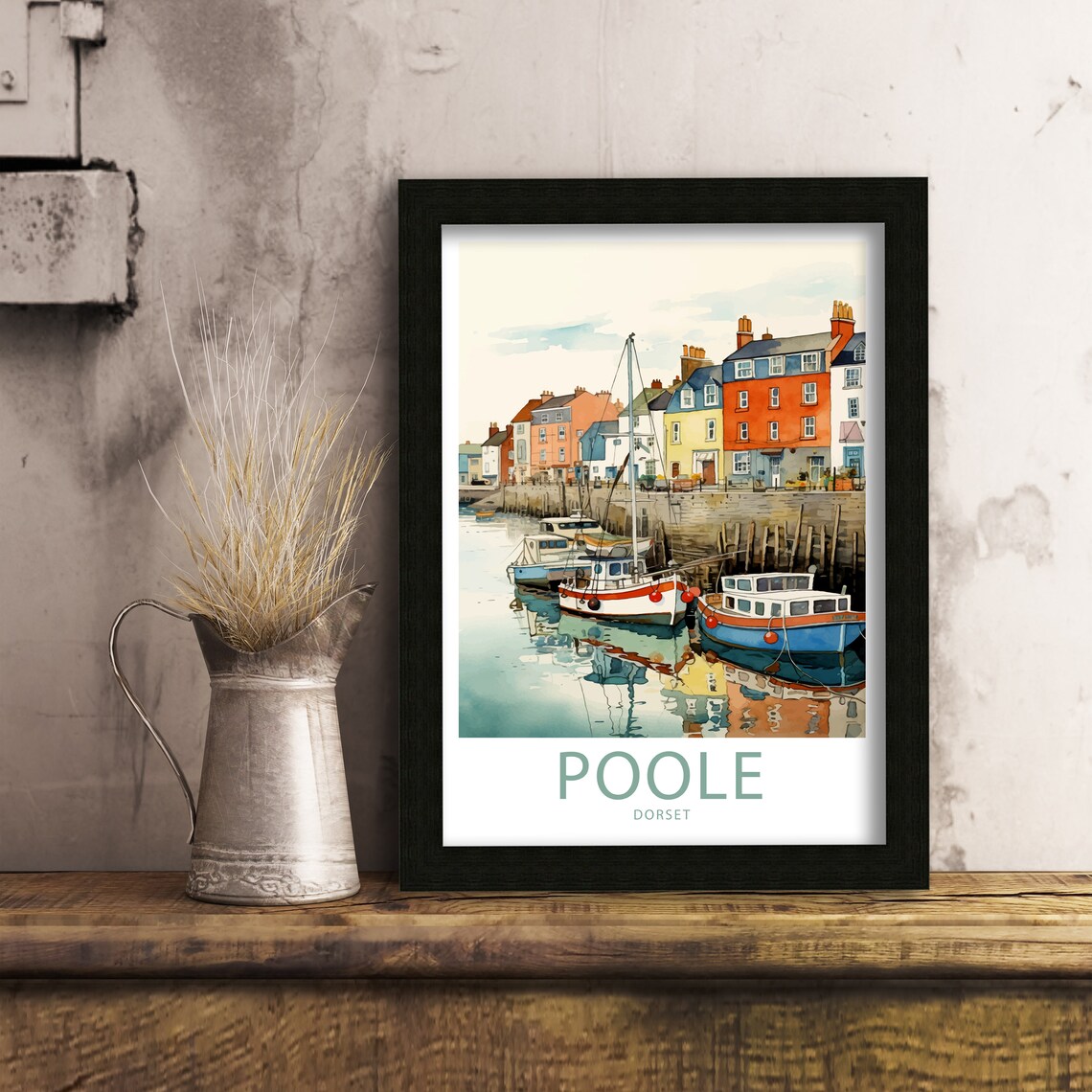Poole Quay Travel Poster, Dorset Wall Art Print - Image 6
