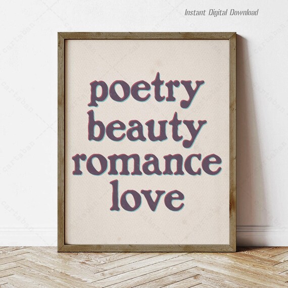 Dead Poets Society Poetry Beauty Romance Love Purple Quote Wall Art Print