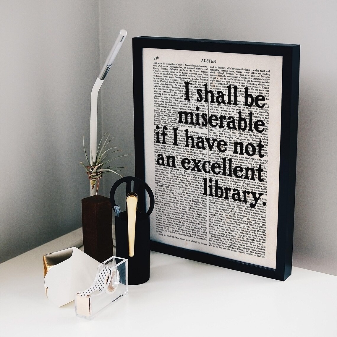 Jane Austen Pride And Prejudice Excellent Library Quote Dictionary Poster - Image 3