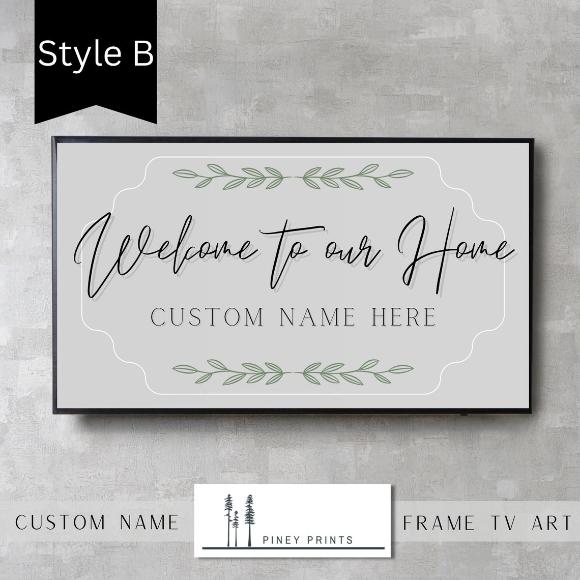 Customized Frame Tv Art Personalized Frame Tv Art Welcome Home Sign Modern Art For Frame Tv Minimalist Decor - Image 3