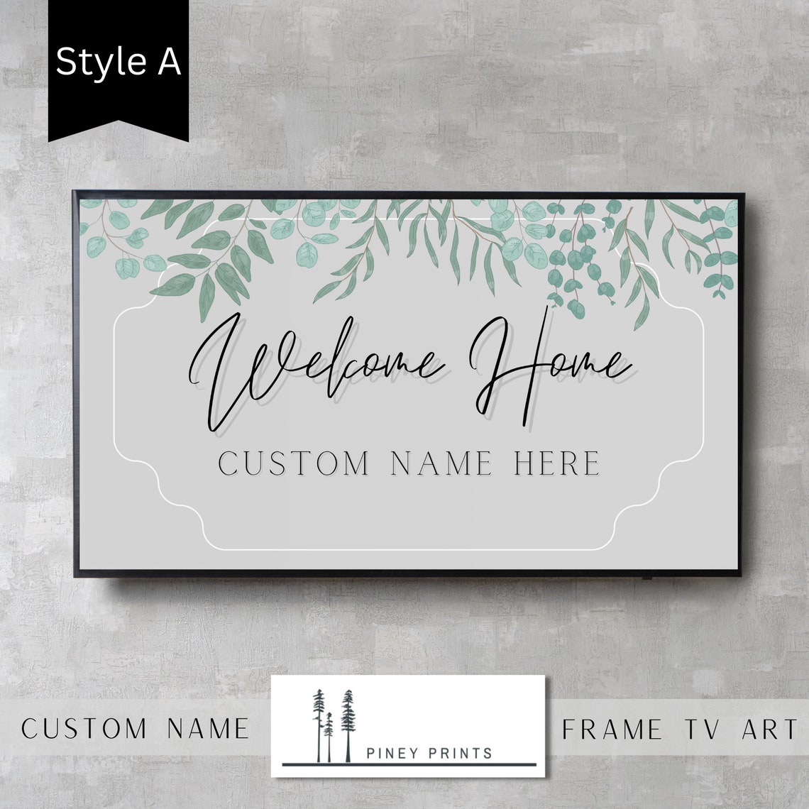 Personalized Welcome Home Sign Eucalyptus Leaf Botanical Wall Art - Image 3
