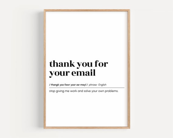 Funny Definition Print Common Email Phrase Office Wall Art Home Decor Work Explained