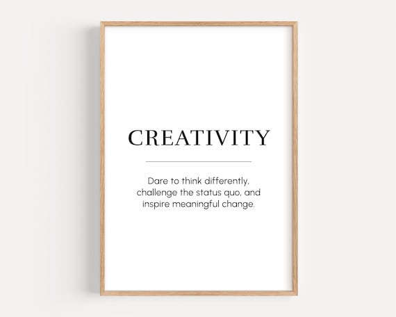 CREATIVITY Minimalist Typography Inspirational Office Decor Poster