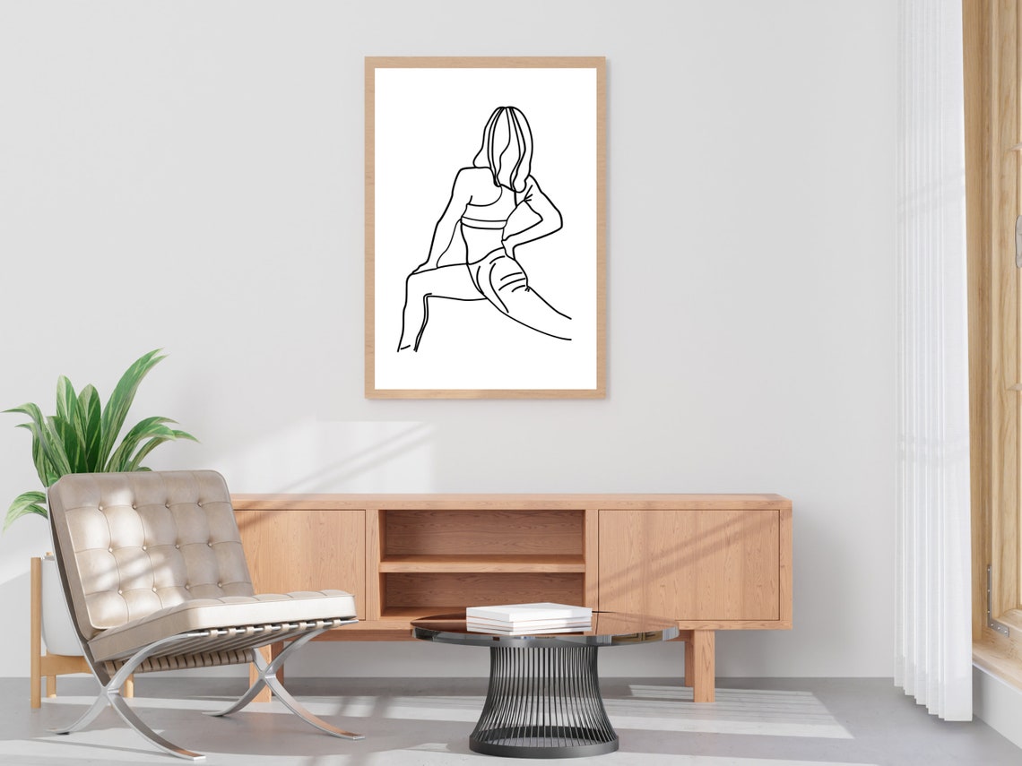Woman Stretching Line Art Woman Workout One Line Art Gym Art Home Gym Decor Exercise Sign Workout Poster Fitness Gifts Workout Wall Art - Image 4