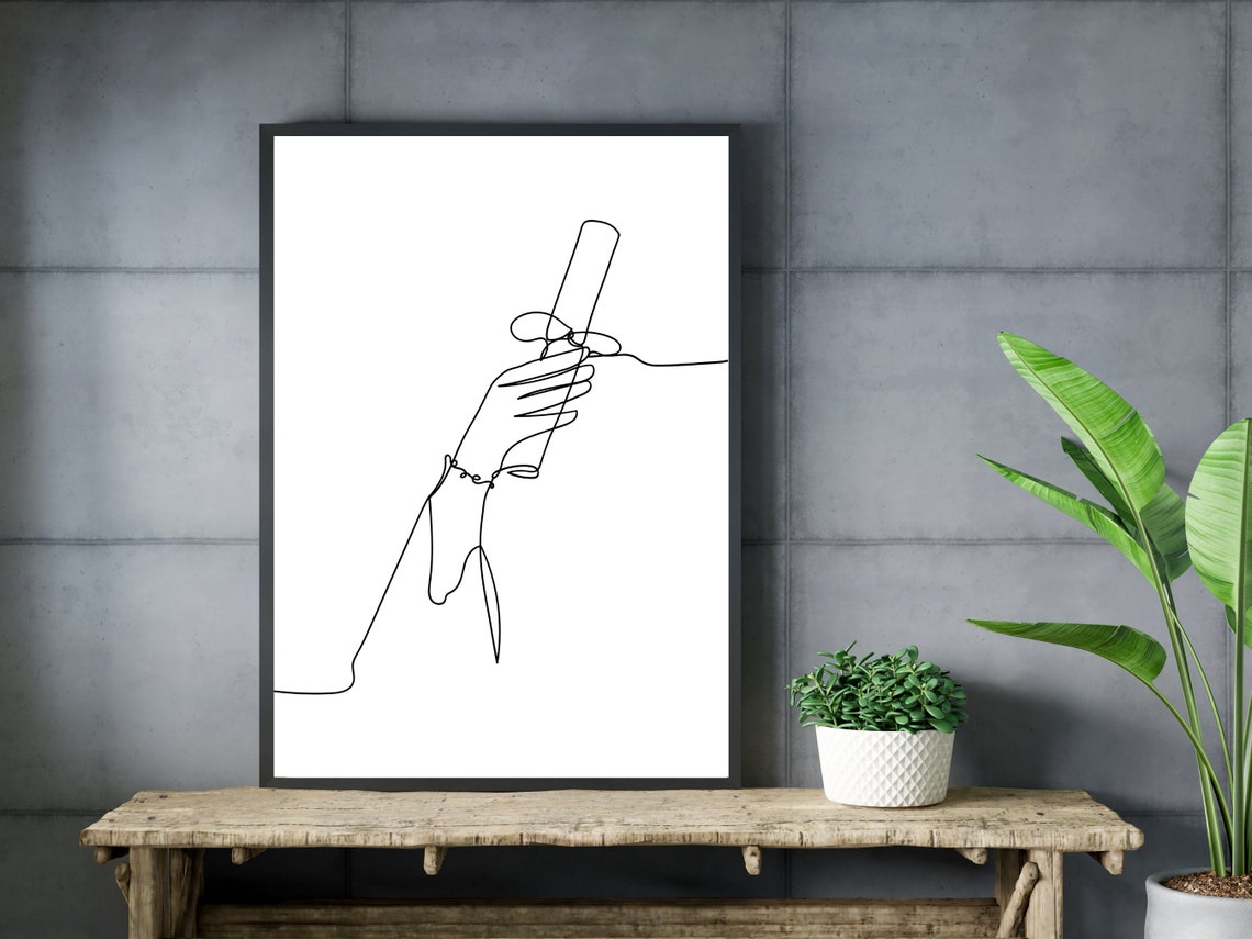 Hand Holding Graduation Diploma Celebration Minimalist Line Art Poster - Image 3