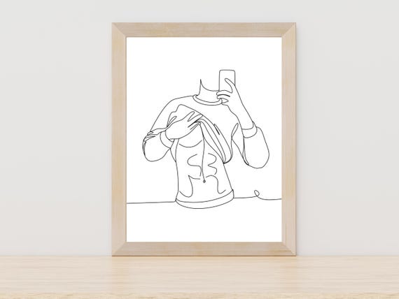 Man Taking Clothes Off Line Art Minimalist Male Figure Art Nude Minimalist Wall Decor Sensual Line Art For Home Male