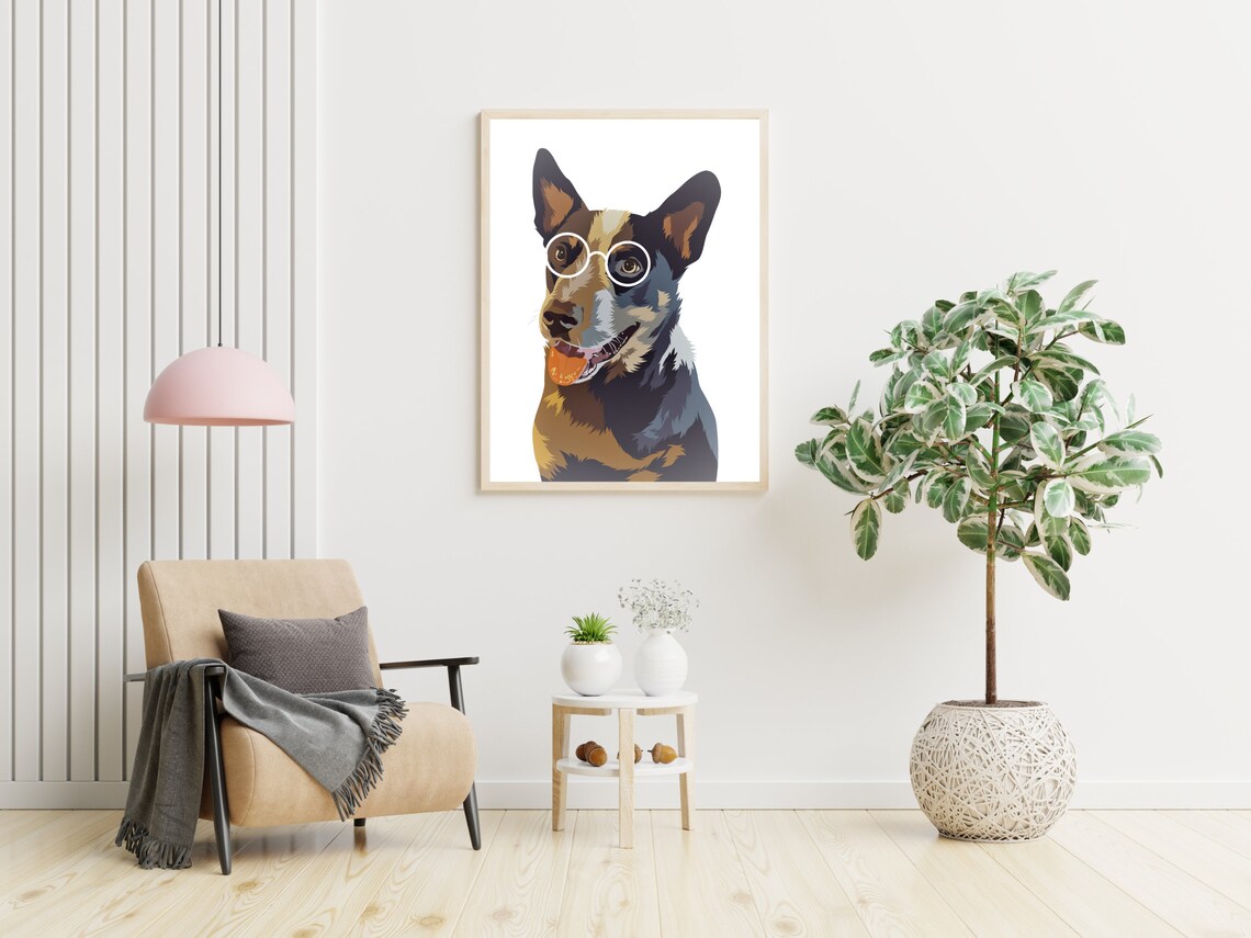 Dog Wearing Round Glasses with Ball Cute Funny Pet Portrait Poster - Image 2