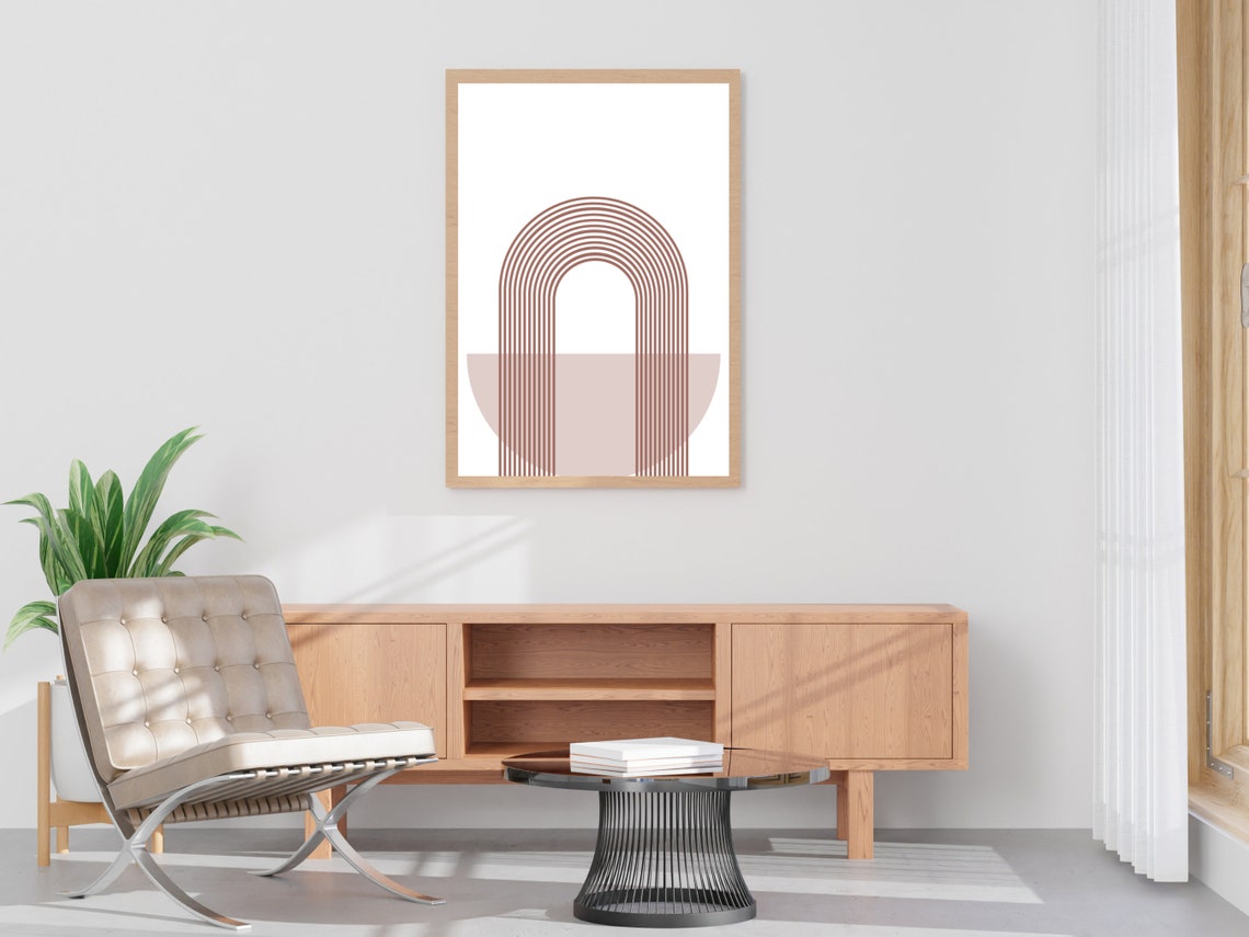 Mid Century Modern Terracotta Rainbow Abstract Gallery Poster - Image 4