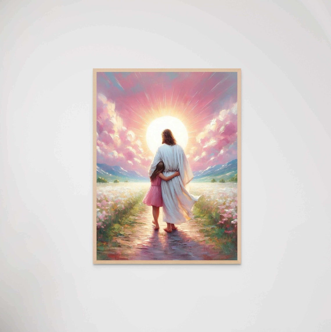 One With Him Christian Art Jesus And Girl Jesus Painting Lds Wall Art Bible Art Jesus Art Christian Wall Art Jesus Kids