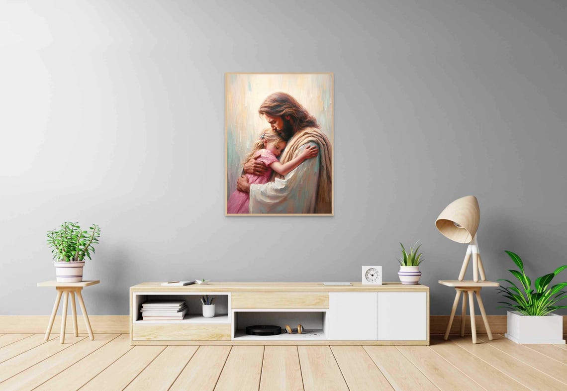 Her Savior Christian Wall Art Christian Art For Women Jesus Painting Lds Art Bible Prints Christian Nursery Art Jesus Art Christ Png - Image 6