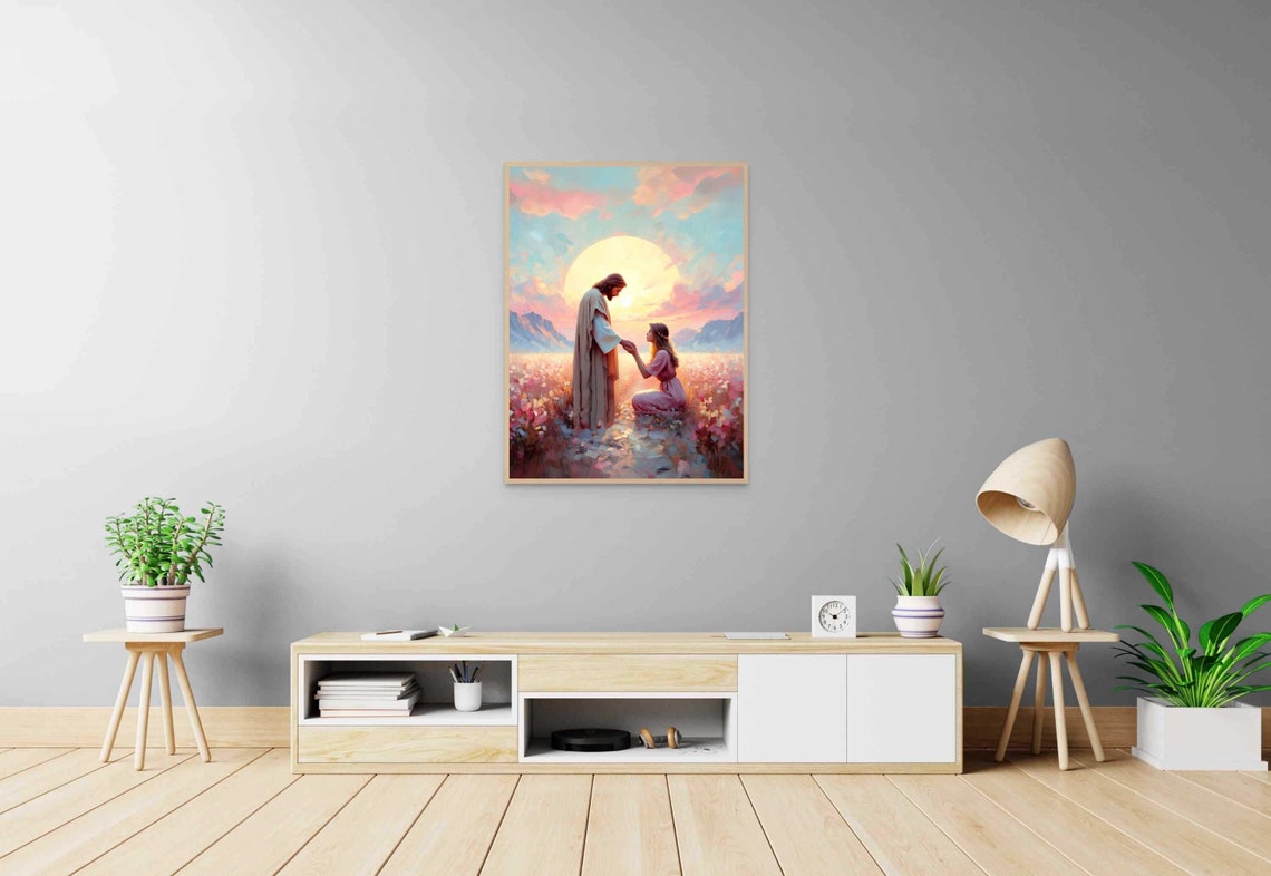 Forgiven And Loved Christian Art Jesus And Woman Jesus Wall Art Lds Art Bible Verse Wall Art Christian Painting Jesus With Girl Art - Image 5