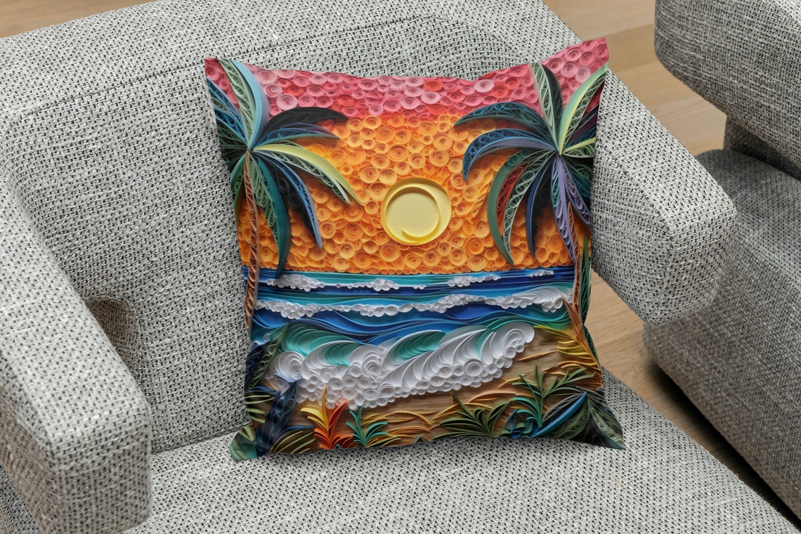 Tropical Sunset Wall Art Beach Landscape Wall Art Tropical Art Print Beach At Sunset Wall Art - Image 3