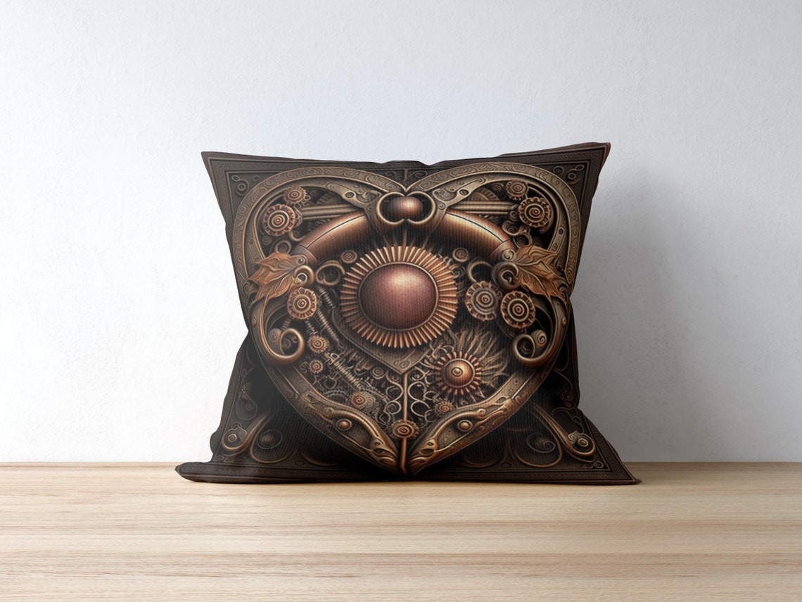 Steampunk Bronze Heart 3D Gears Mechanical Sculpture Style Poster - Image 5