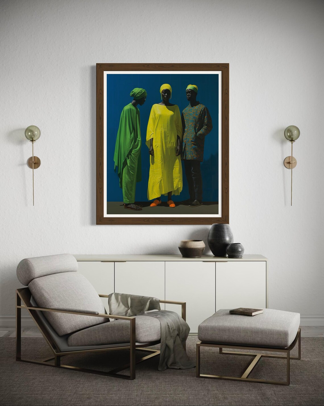 Elegant African Fashion Painting Colorful Traditional Attire Poster - Image 3