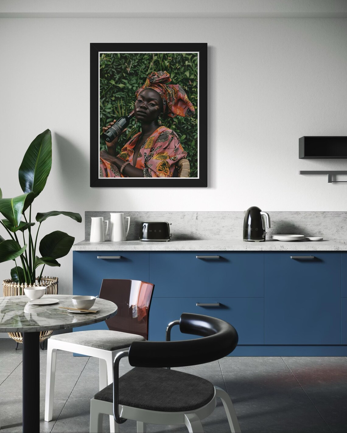 Modern African Woman Headwrap Portrait Art Print - Image 5