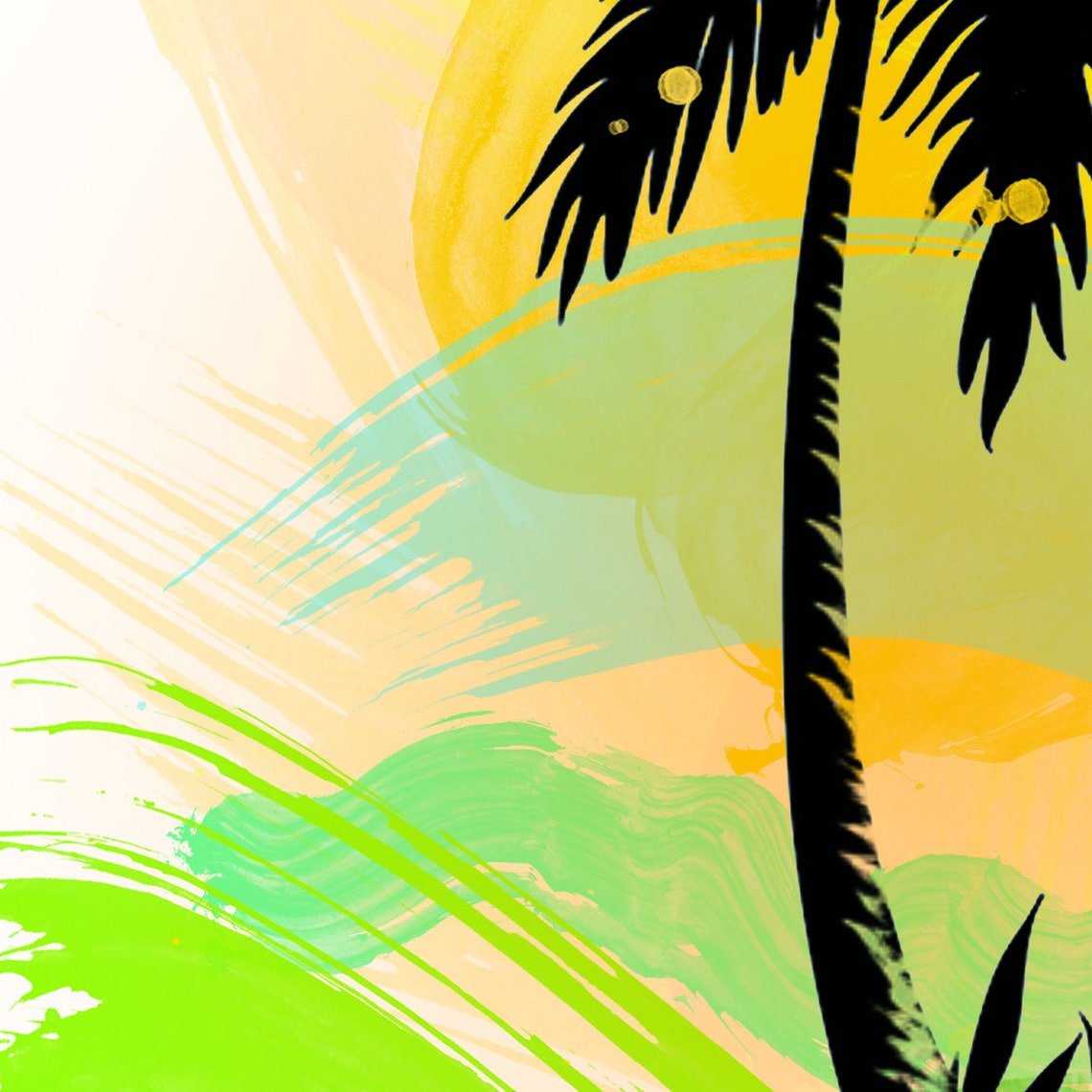Hawaii Skyline Watercolor Travel Poster - Image 2