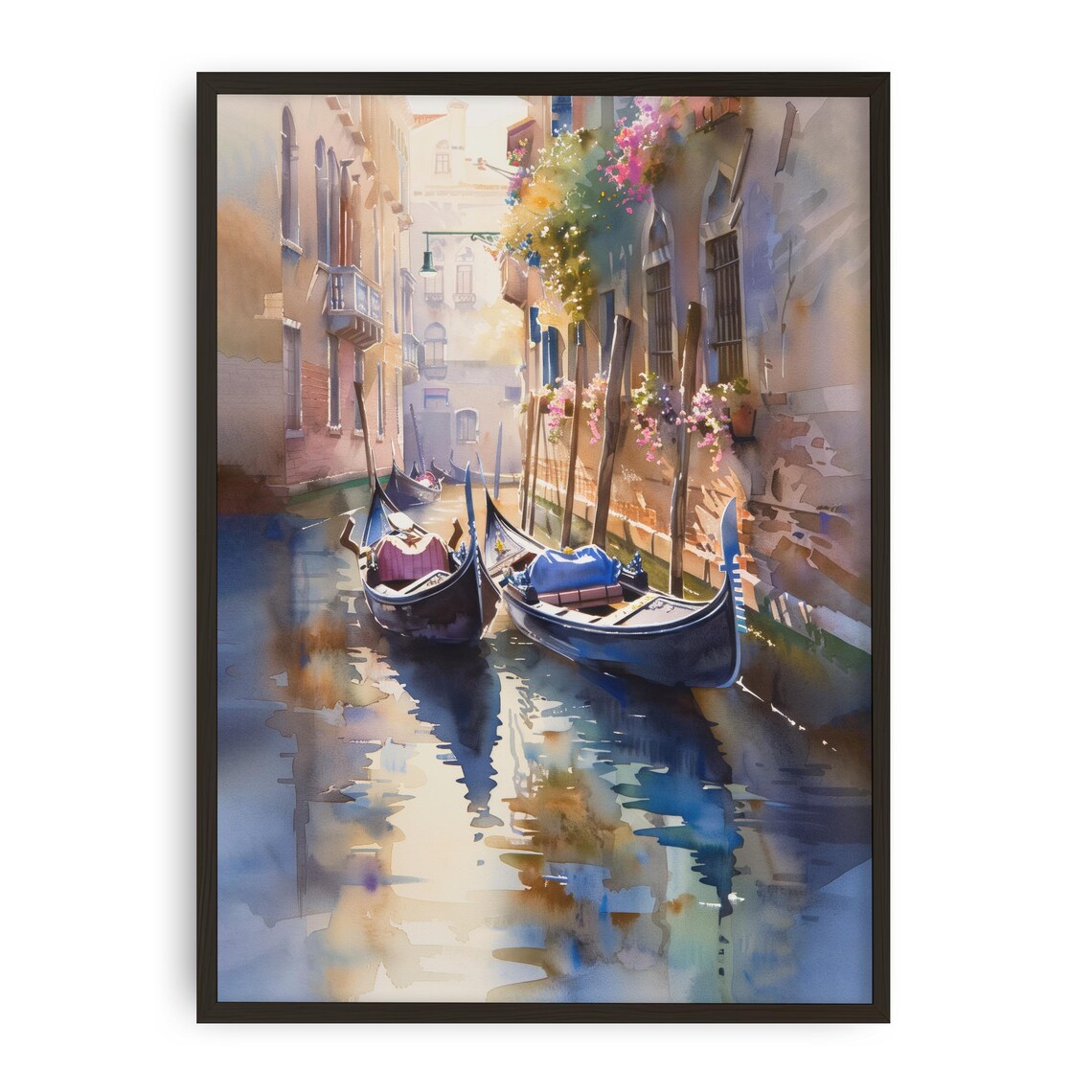Venice Gondola Watercolor Print Italian Canal Art