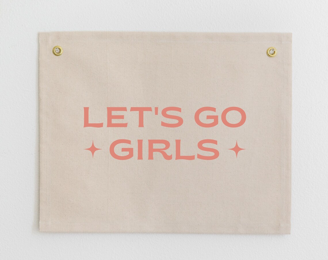 Let’s Go Girls Western Wall Art, Cowboy Banner Print