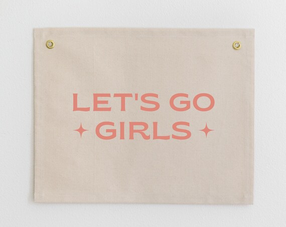 Let’s Go Girls Western Wall Art, Cowboy Banner Print