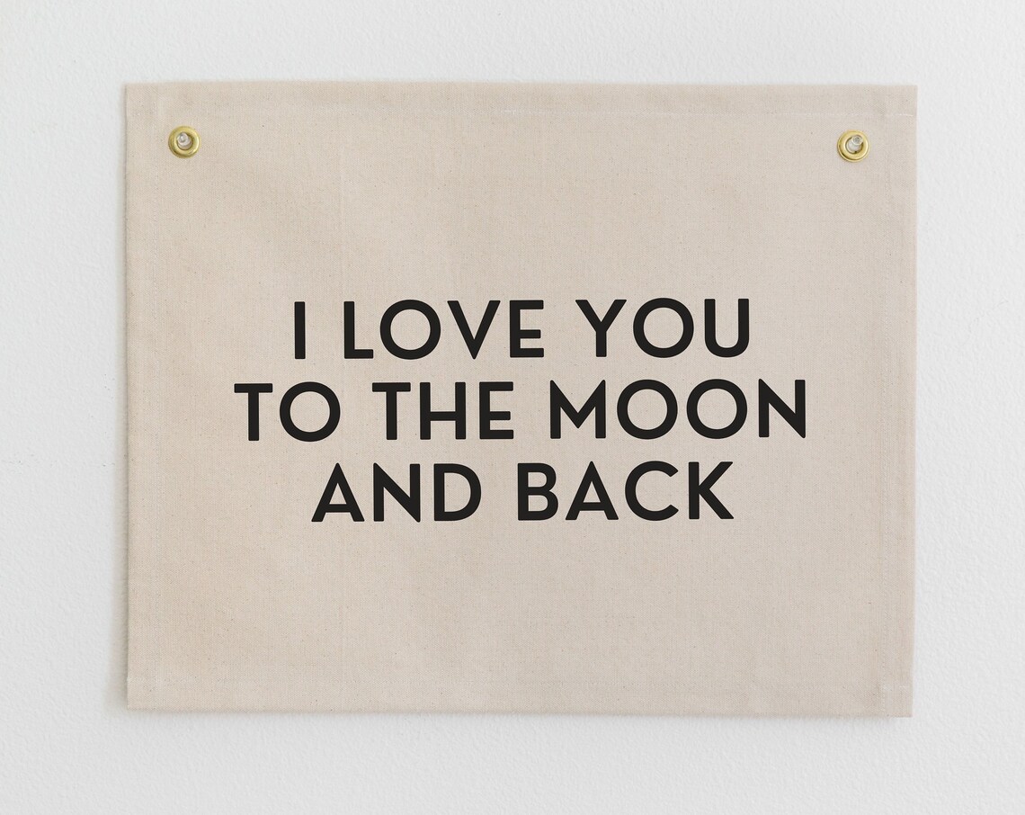 I Love You to the Moon and Back Nursery Quote Art Print