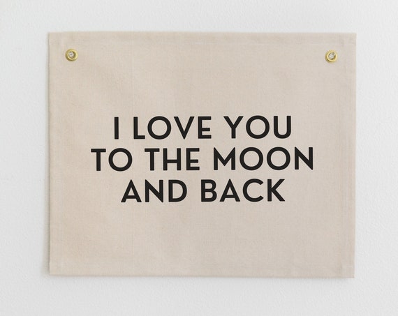 I Love You to the Moon and Back Nursery Quote Art Print