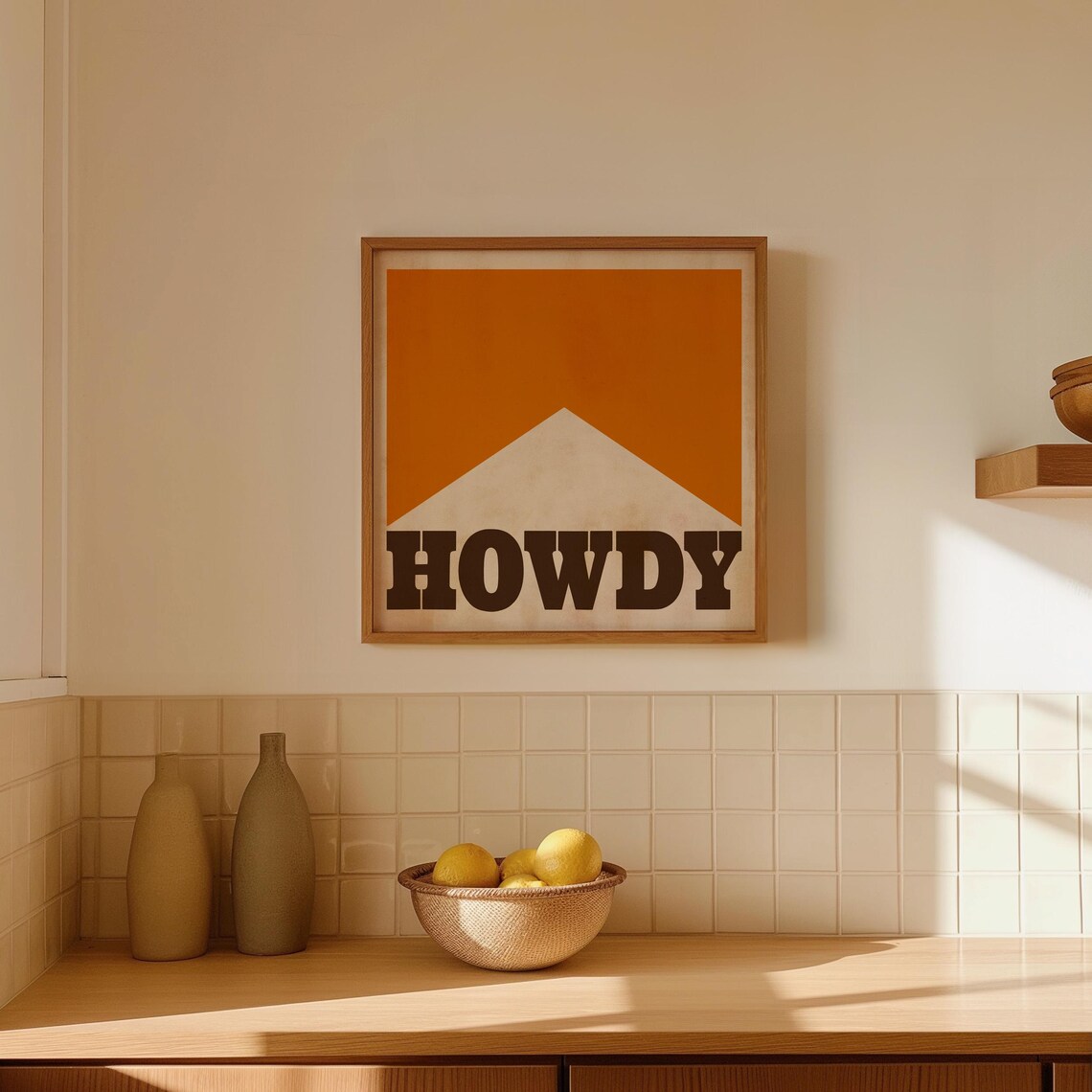 Howdy Vintage Western Poster, Retro Cowboy Decor
