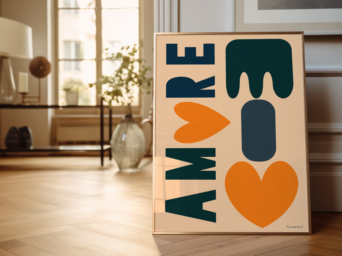 Amore Mio Modern Typography Love Quote Art Print - Image 3