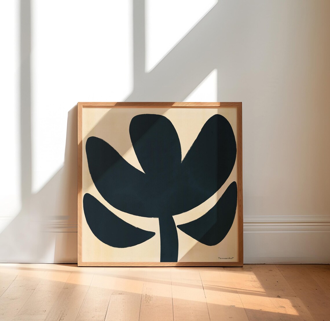 Abstract Black Flower Art Print, Modern Botanical - Image 3