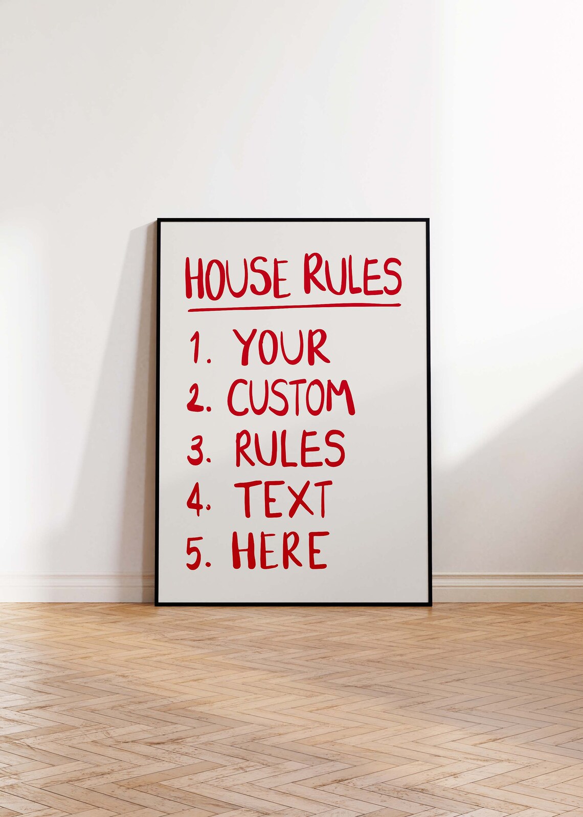 Personalized House Rules Poster, Custom Text Art Print - Image 2