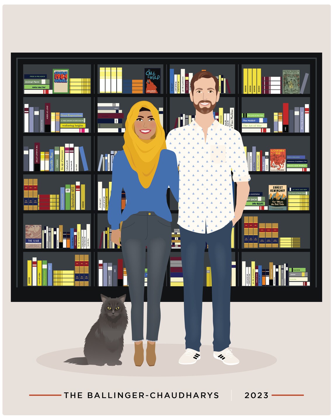 Custom Couple Illustration with City Skyline Guitar and Cruise Poster - Image 2