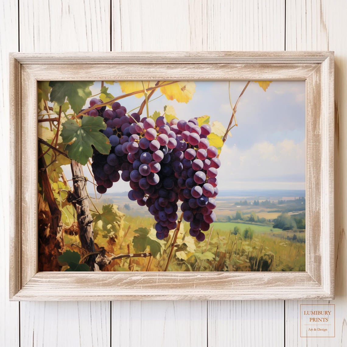 Grape Wall Art Fall Fruit Autumn Vineyard Print Decor Country Kitchen Harvest Instant
